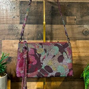 HOBO International Darcy Crossbody Bag Fall Foliage Purple NEW TAGS